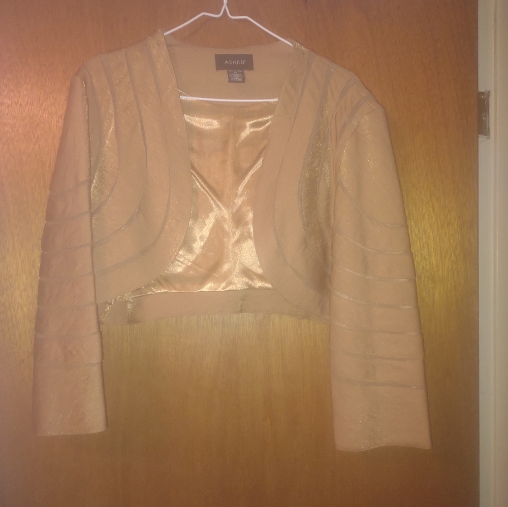 Ashro Brand Evening Dress size 14, Dress sleeveless with jacket, tan